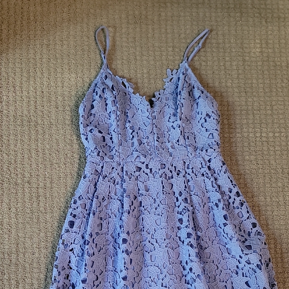 ASTR Lace Lavender/Periwinkle Midi Dress - Picture 2 of 7